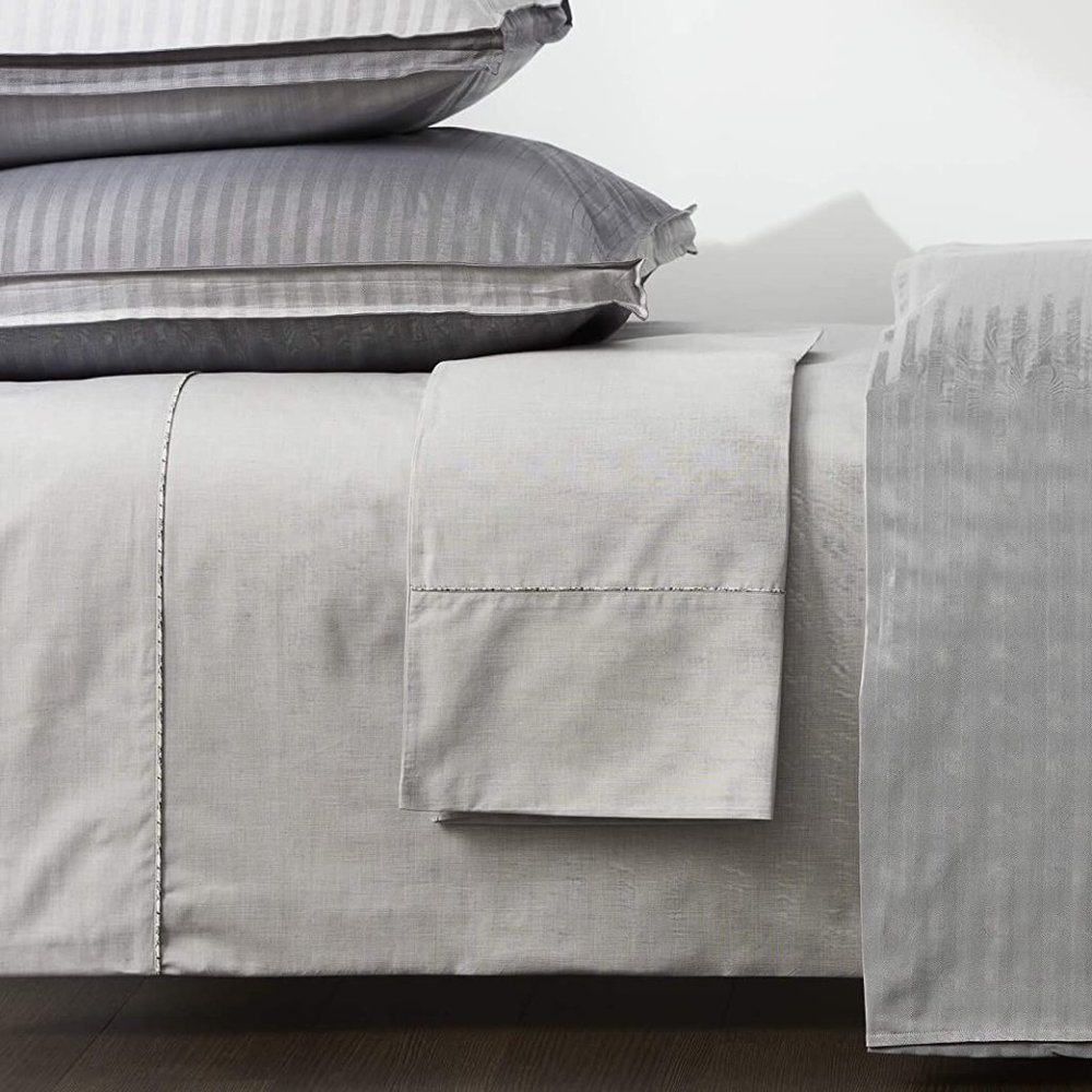 Robert Graham Flat Sheet Queen Charcoal Gray SHEET ONLY 360 Thread Count $175